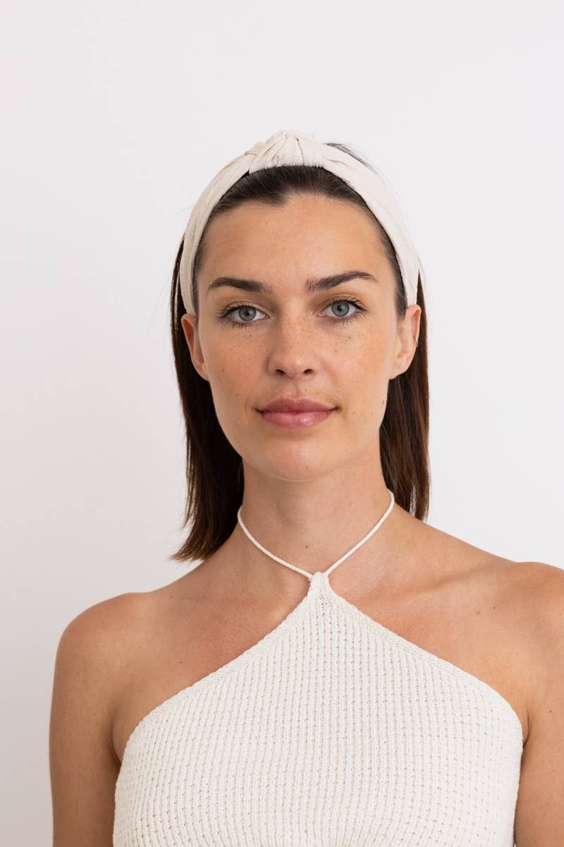 Top Knotted Boho Headband – Natural
