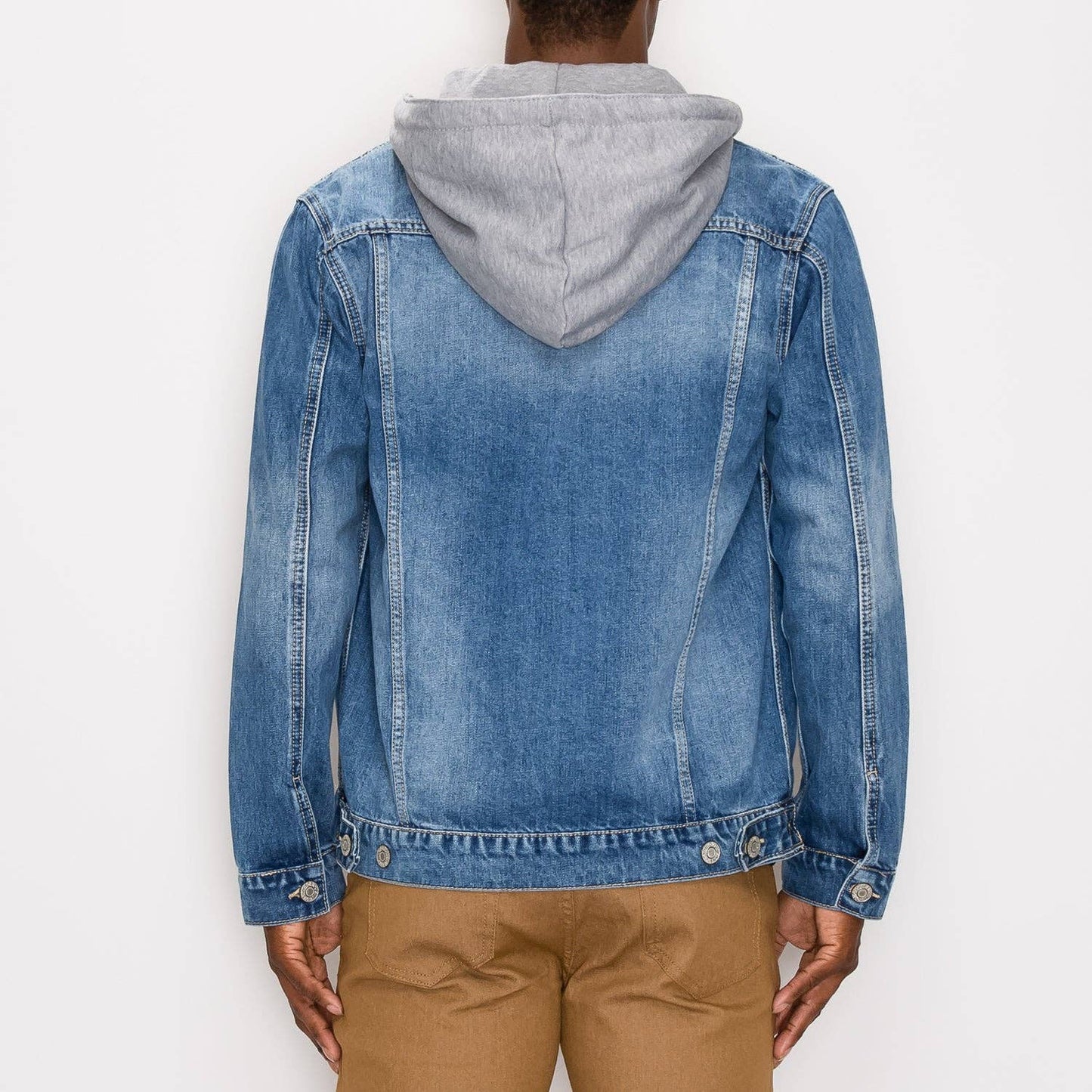 LAYERED HOODED DENIM JACKET (Small-3X)