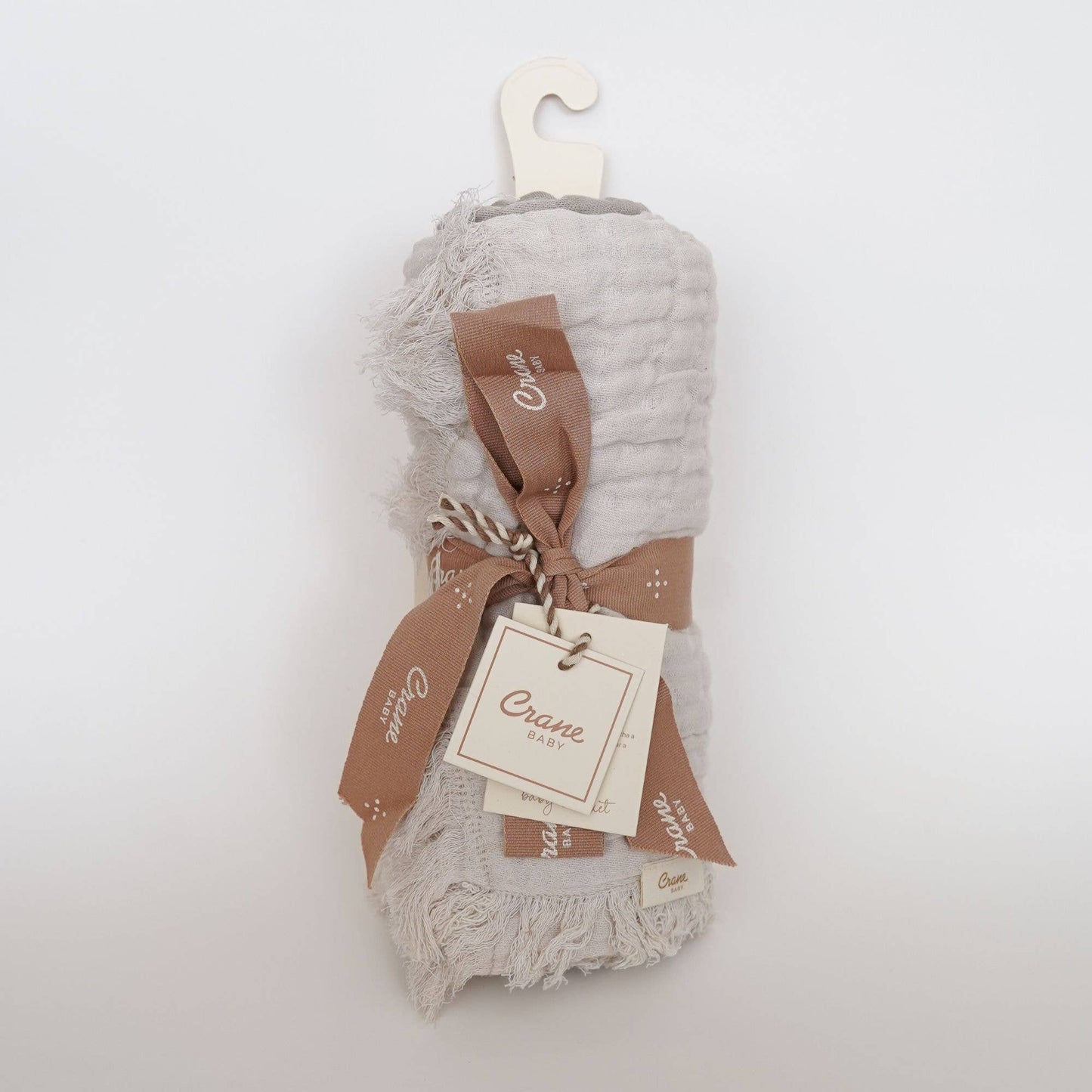 Dove Grey Ombre Muslin Blanket