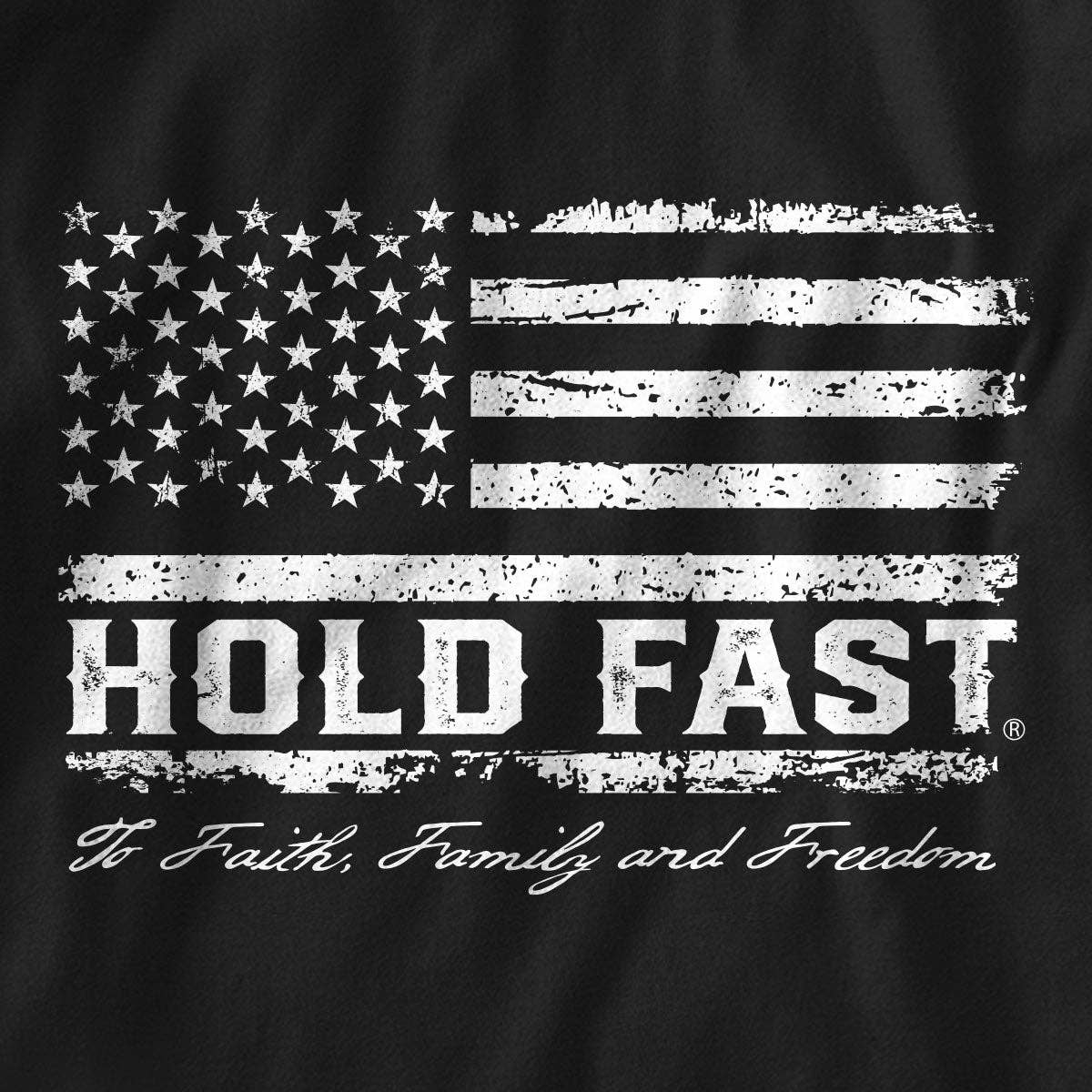 HOLD FAST Mens T-Shirt Jesus Is King Flag: Black / 2X
