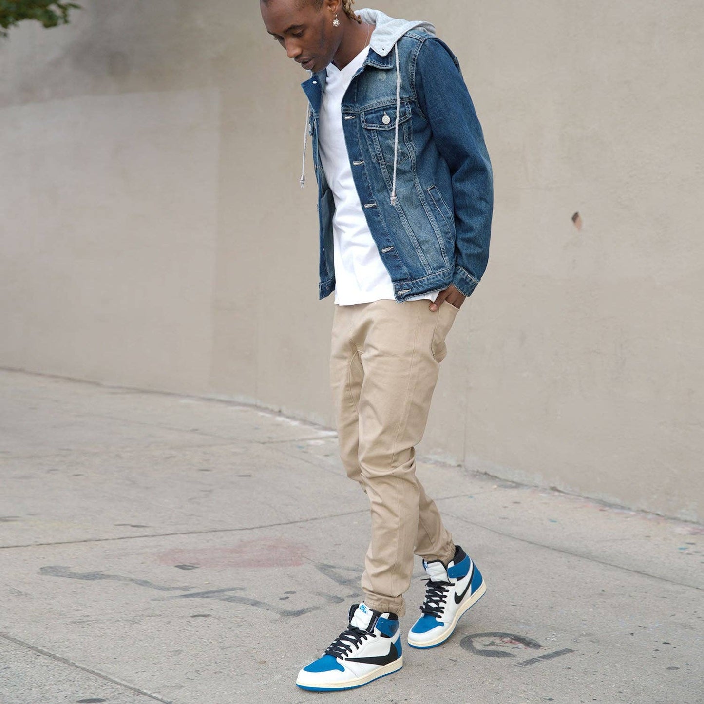 LAYERED HOODED DENIM JACKET (Small-3X)