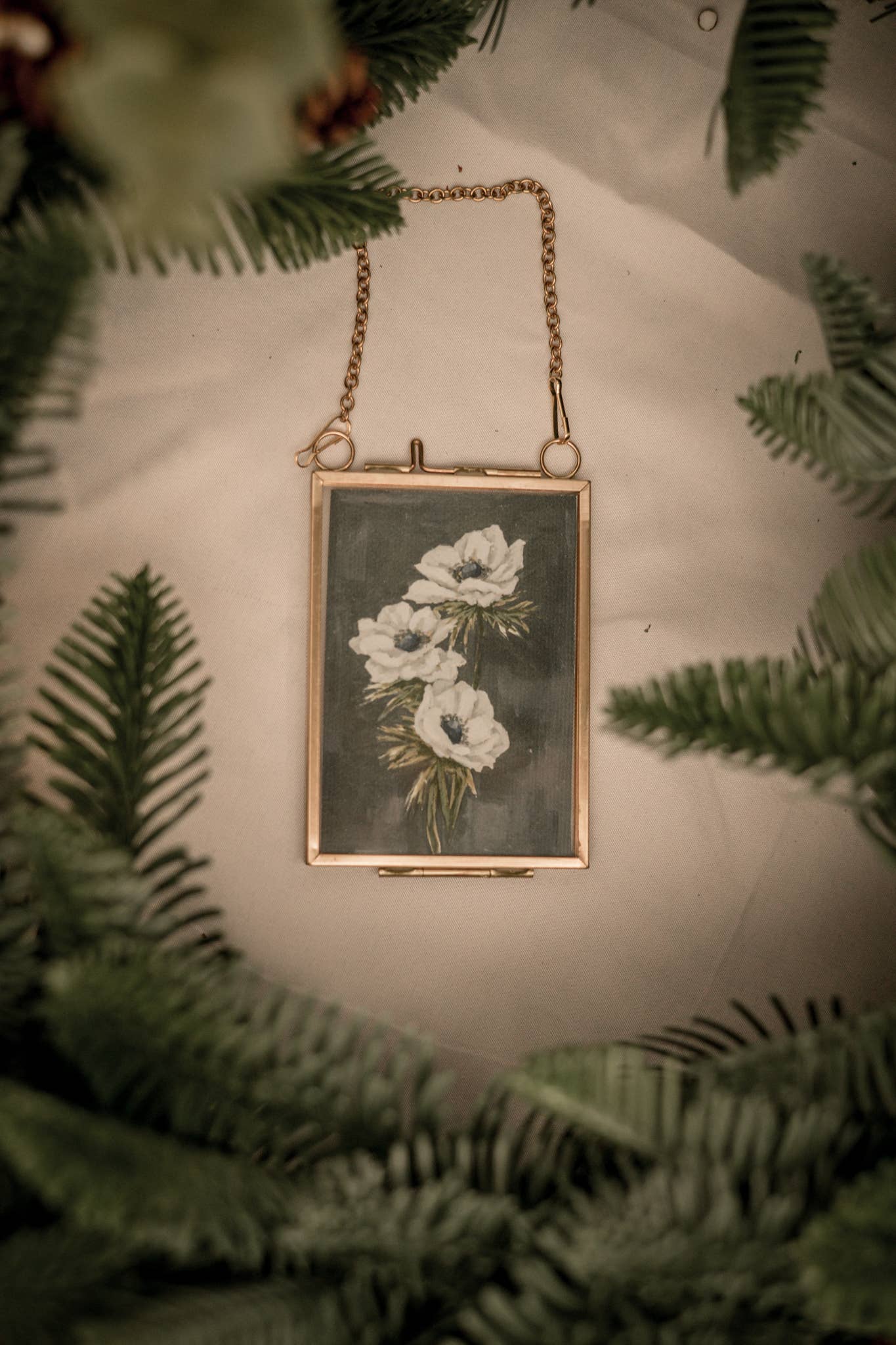 "Wild Flower no. 3" Gold Frame Ornament