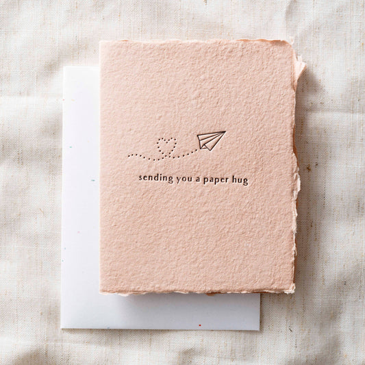 Sending You A Paper Hug | Flat A2 Greeting Card. Blank on Back.