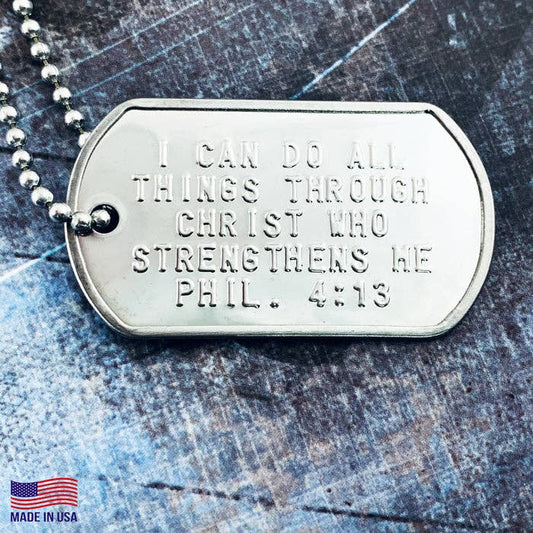 I Can Do All Things Through Christ Dog Tag Necklace