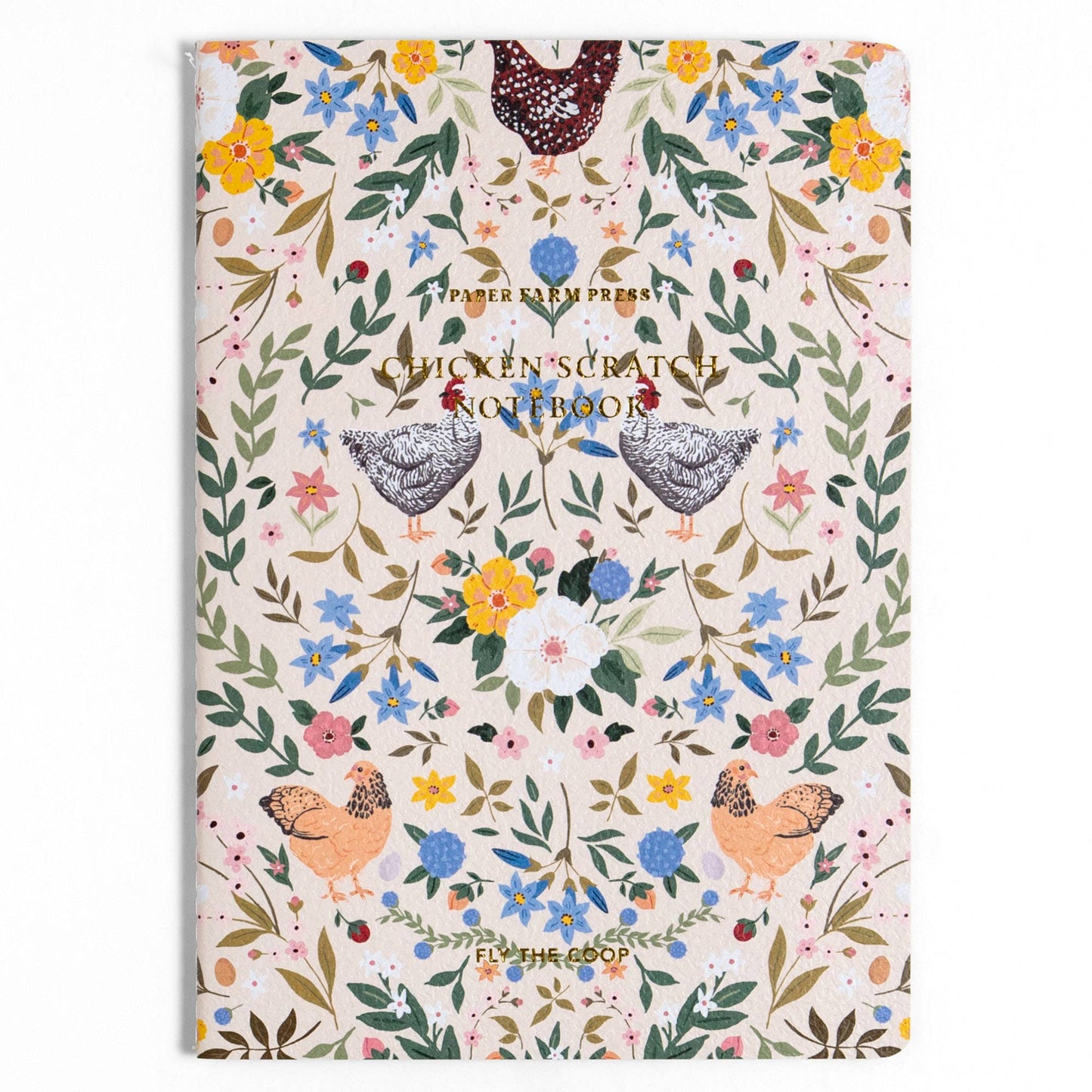 Chickens  & Flowers Stitched Notebook
