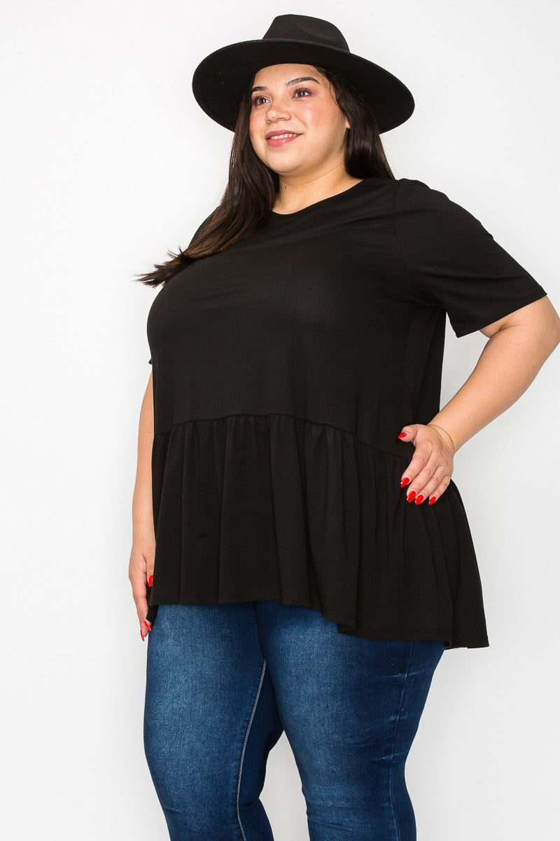 The Tori Black tunic top (3X-5X)