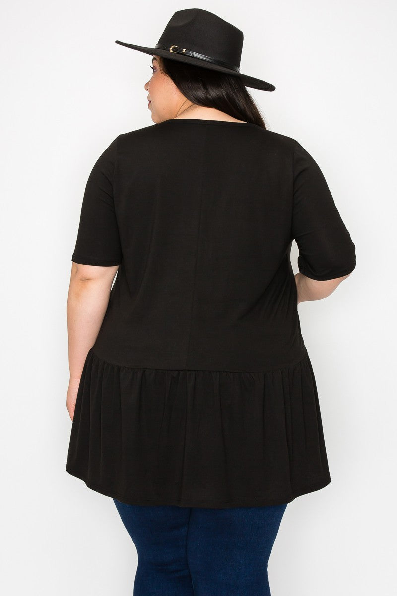 The Tori Black tunic top (3X-5X)
