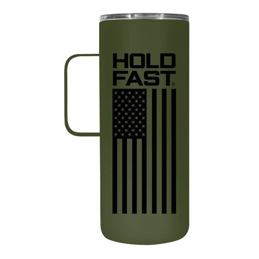 HOLD FAST Freedom Flag 22 oz Stainless Steel Tumbler With Handle: Army Green