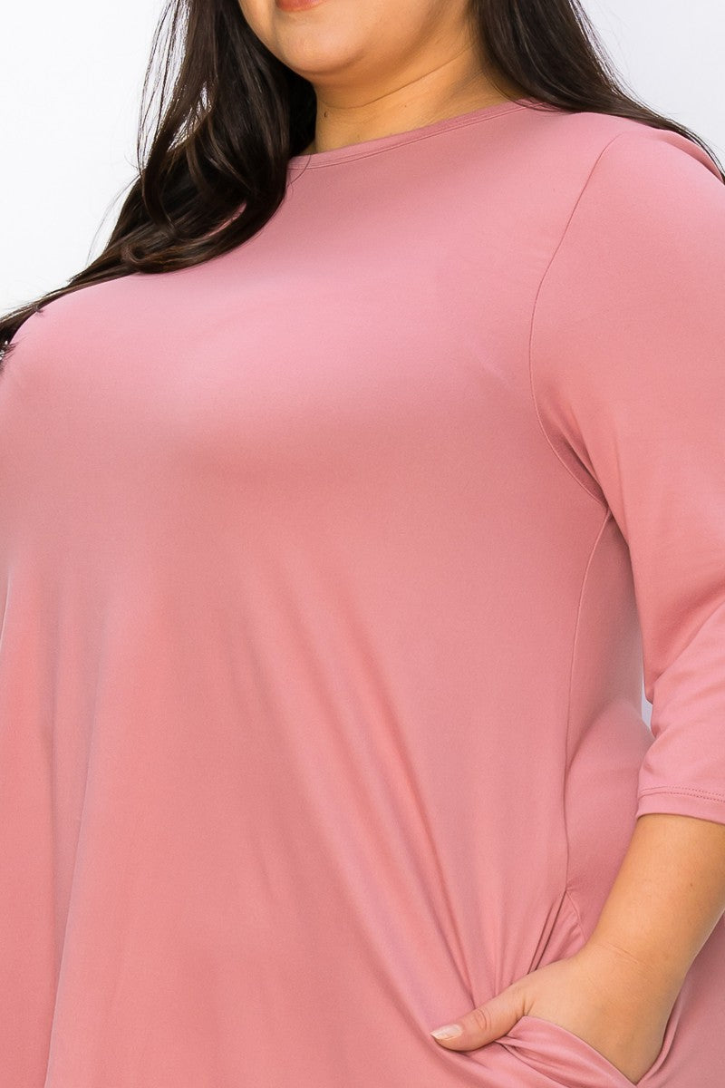 THE SUZY TUNIC - PINK (1X-5X)