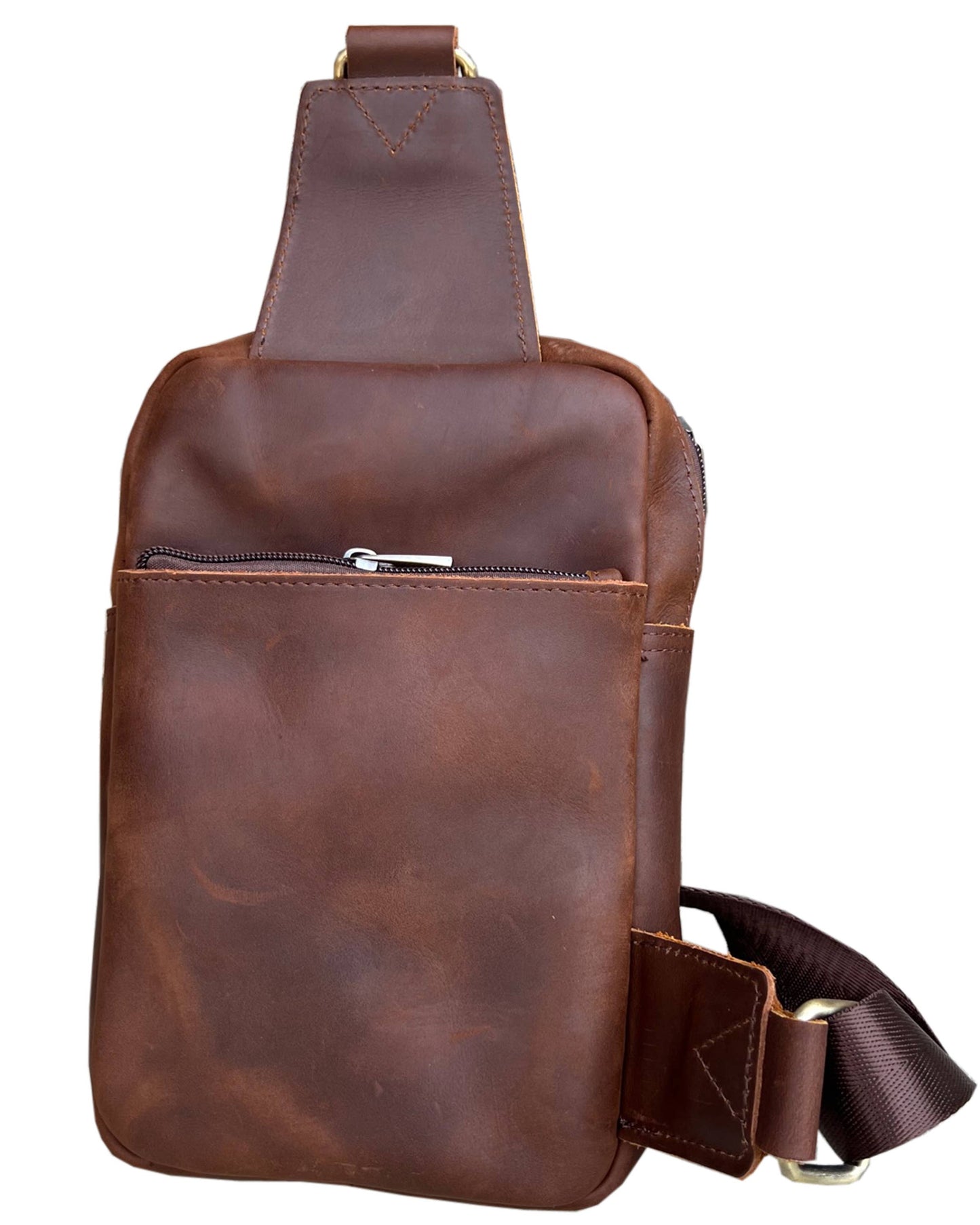The Marly Leather Crossbody (Dark Brown)