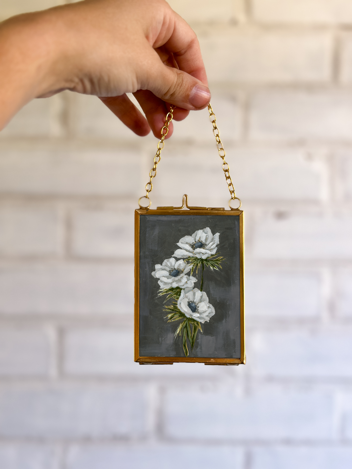 "Wild Flower no. 3" Gold Frame Ornament   