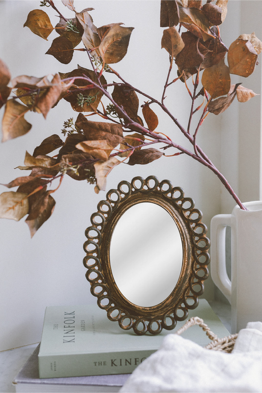 Scalloped Oval Mirror