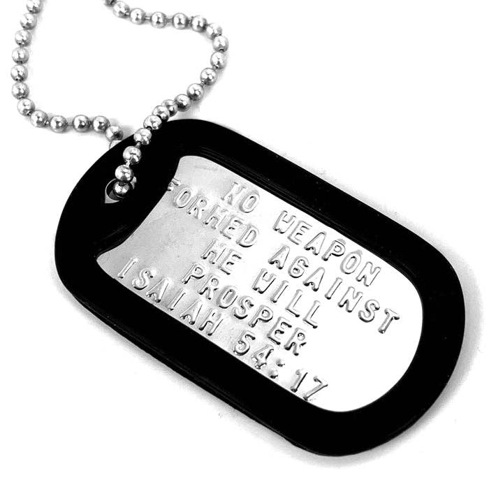 Dog Tag Silencer Necklace "Nothing Formed Against Me