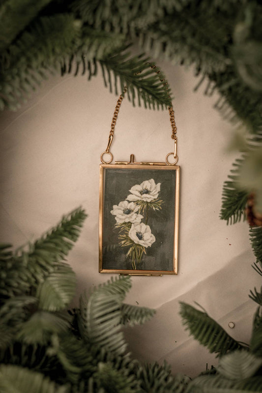 "Wild Flower no. 3" Gold Frame Ornament   