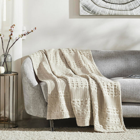 Waffle Weave Natural Throw 50x60