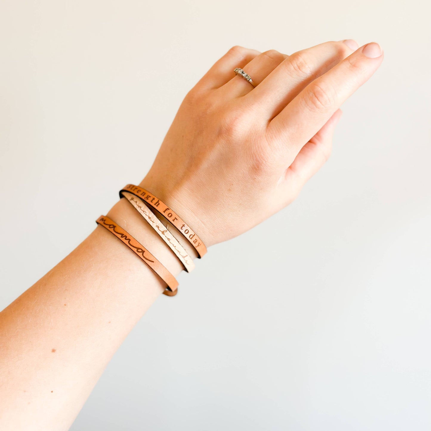 Natural Leather Stacking Bracelet | redeemed