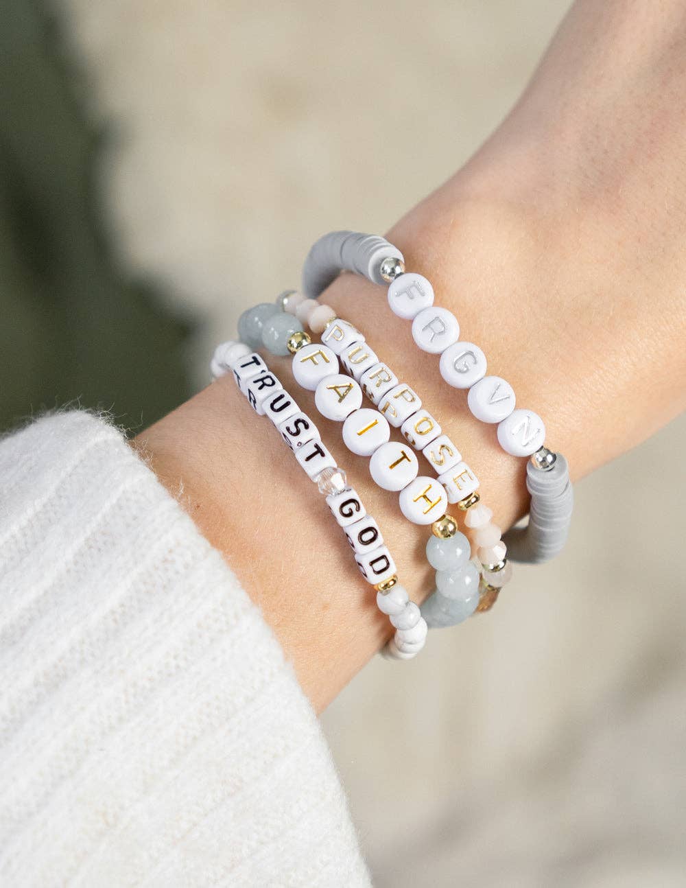 Trust God Letter Bracelet: Large