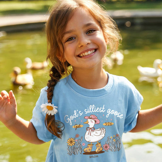 Kids T-Shirt Silly Goose: Light Blue