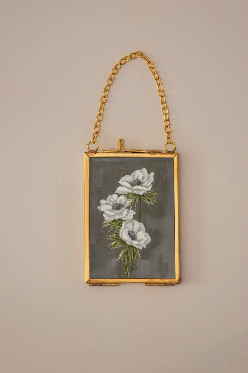 "Wild Flower no. 3" Gold Frame Ornament   