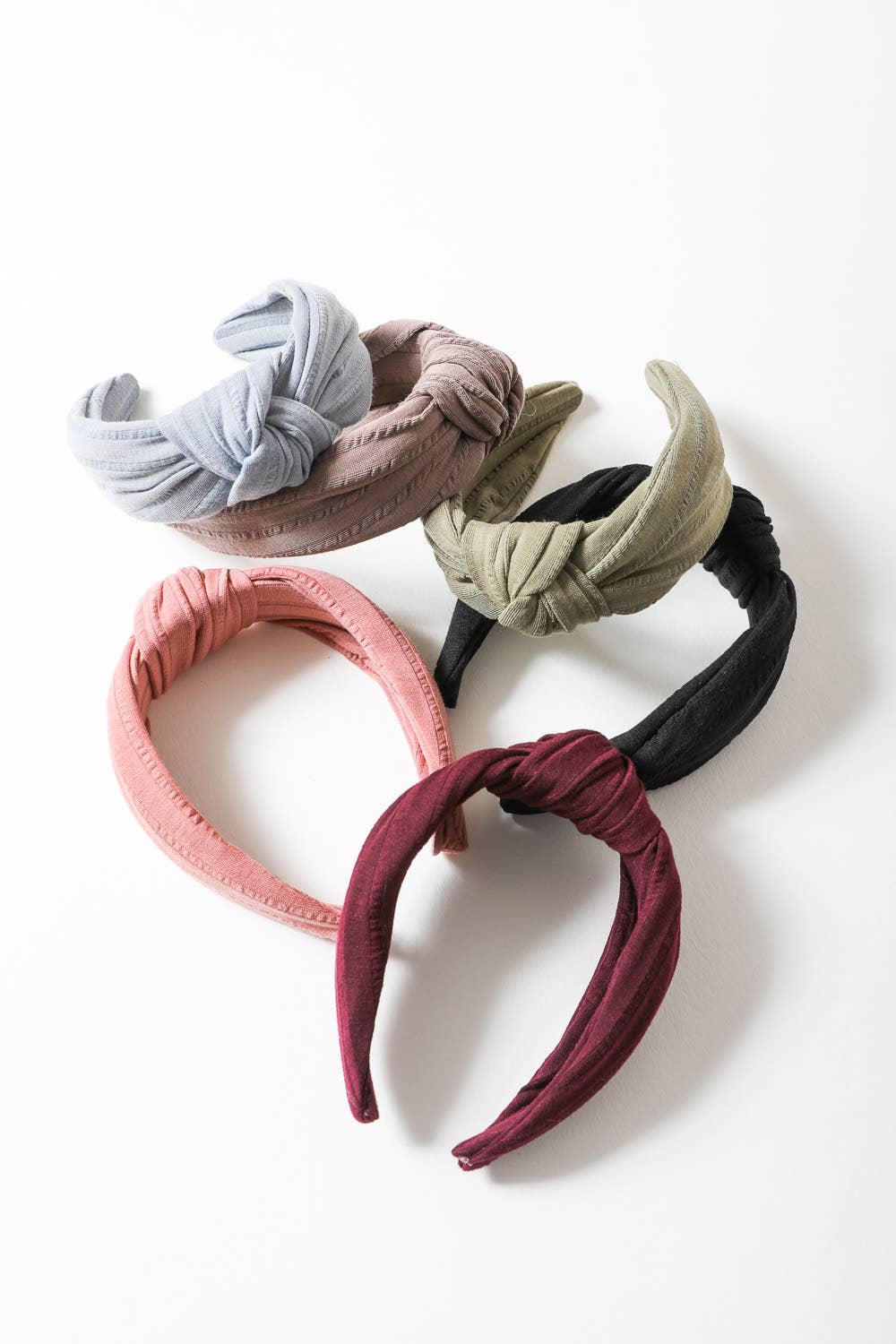 Wide Stripe Topknot Headband -  Rose
