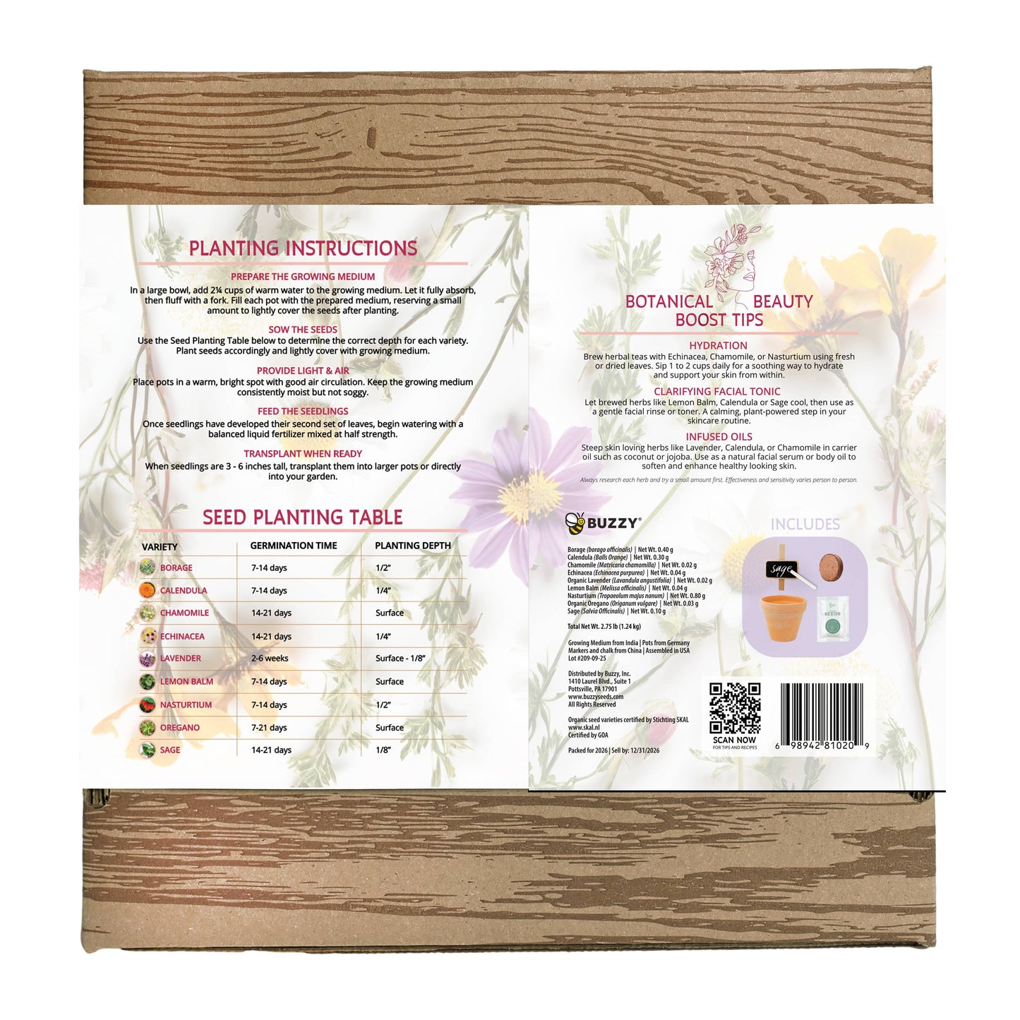 Apothecary Garden | Wellness Kit with 9 Herb & Flower Seeds