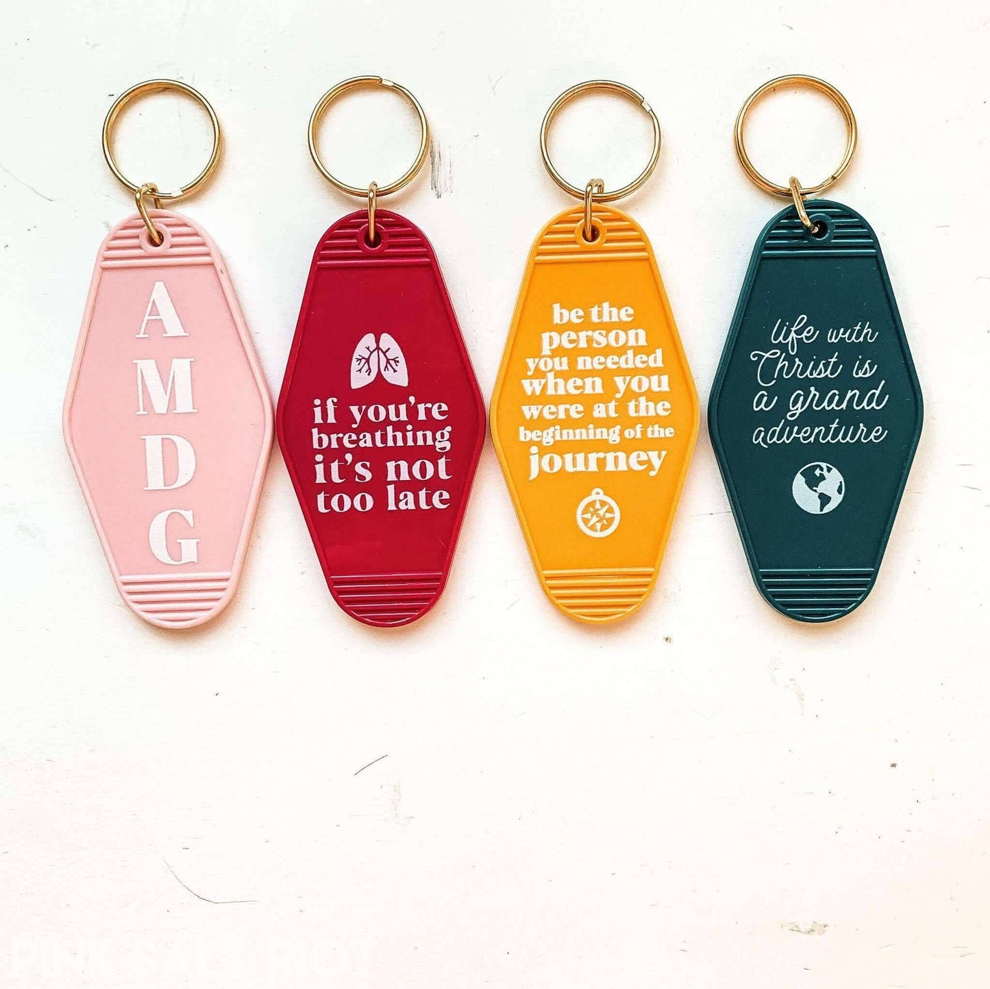 Retro Hotel Keychain - Adventure with Christ