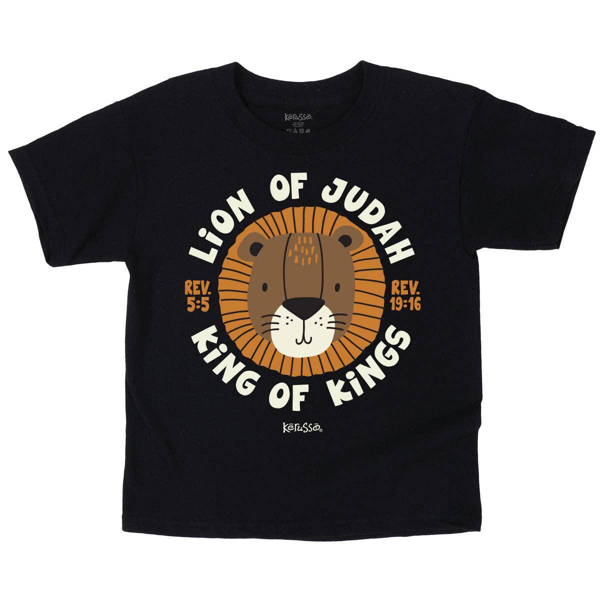 Kids T-Shirt Lion Of Judah: Black