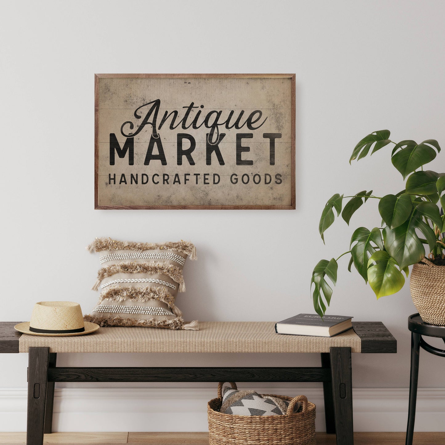 Antique Market Handcrafted Goods White: 8x5