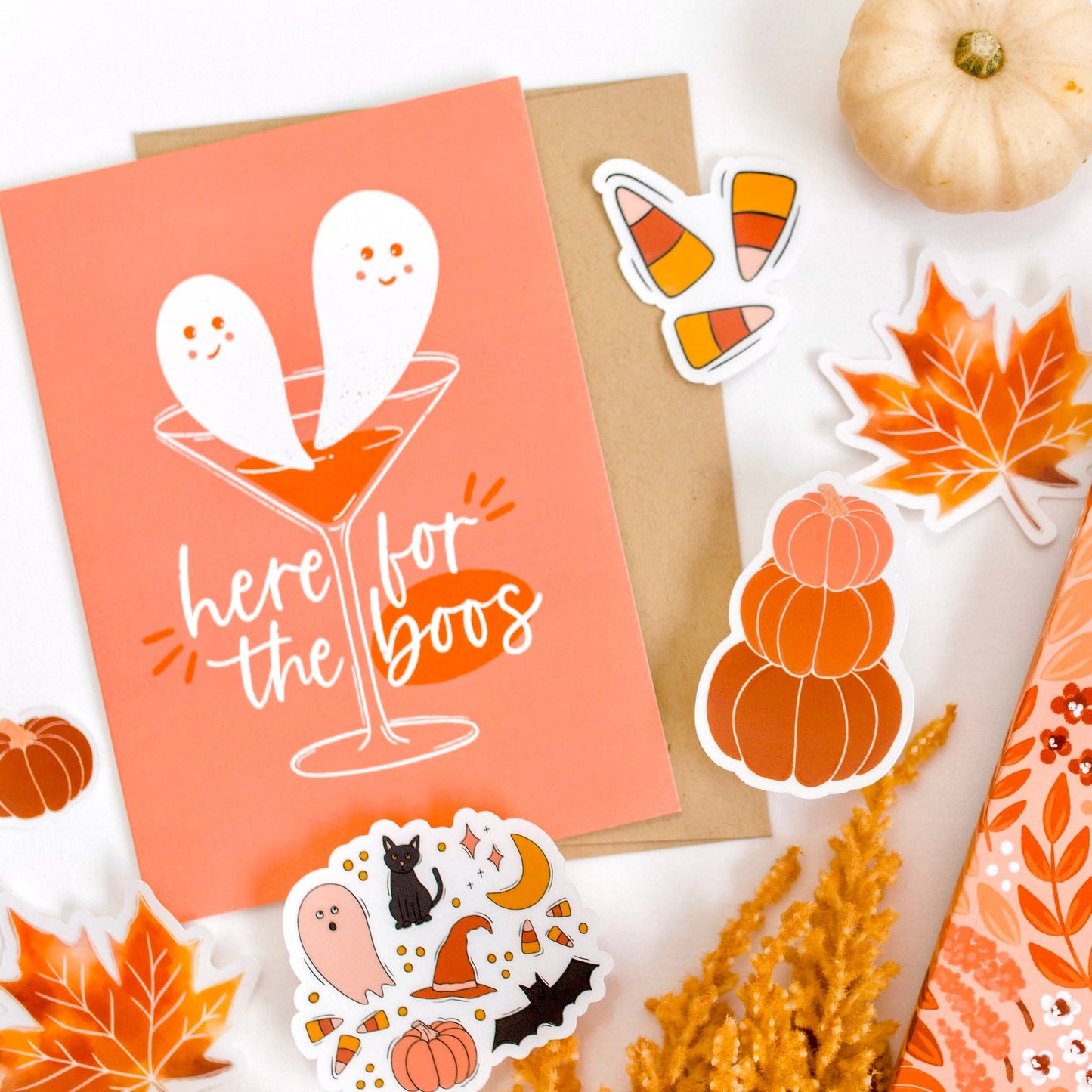 Clear Fall Pumpkin Stack Sticker, 3x2 in.