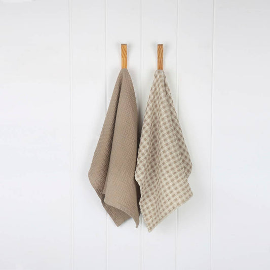 Waffle Tea Towel Set/2 - Taupe