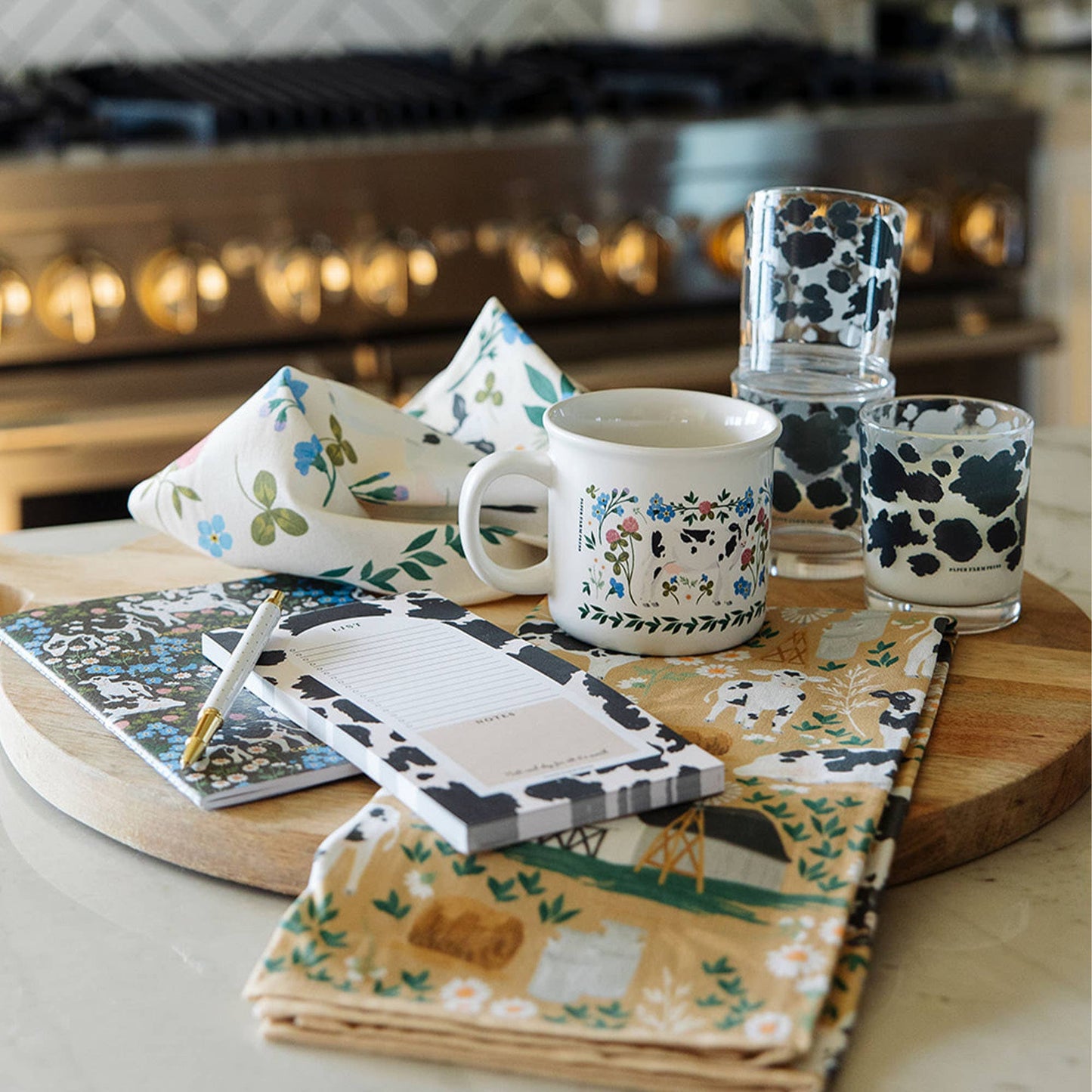 Milk Cows Folk Floral Mug