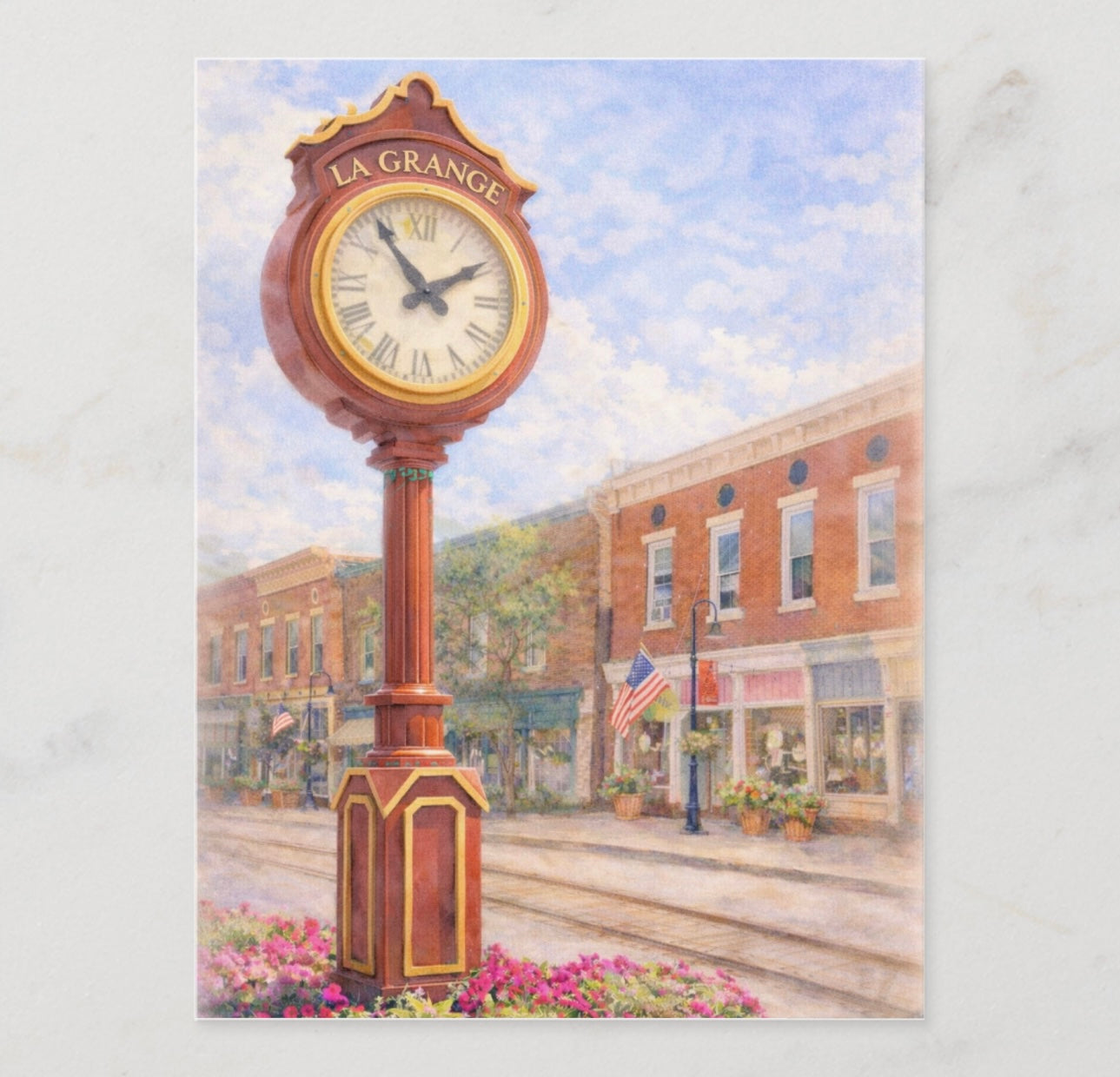 La Grange Clock Postcard