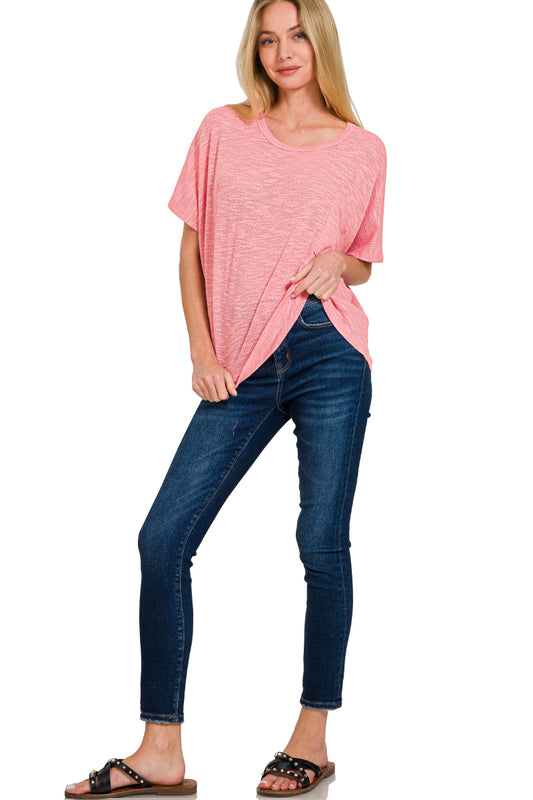 ZENANA Hacci Top - DK Pink