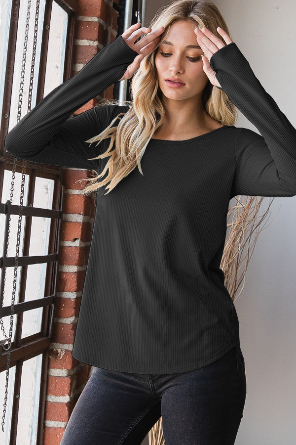 Ribbed Long Sleeve Top