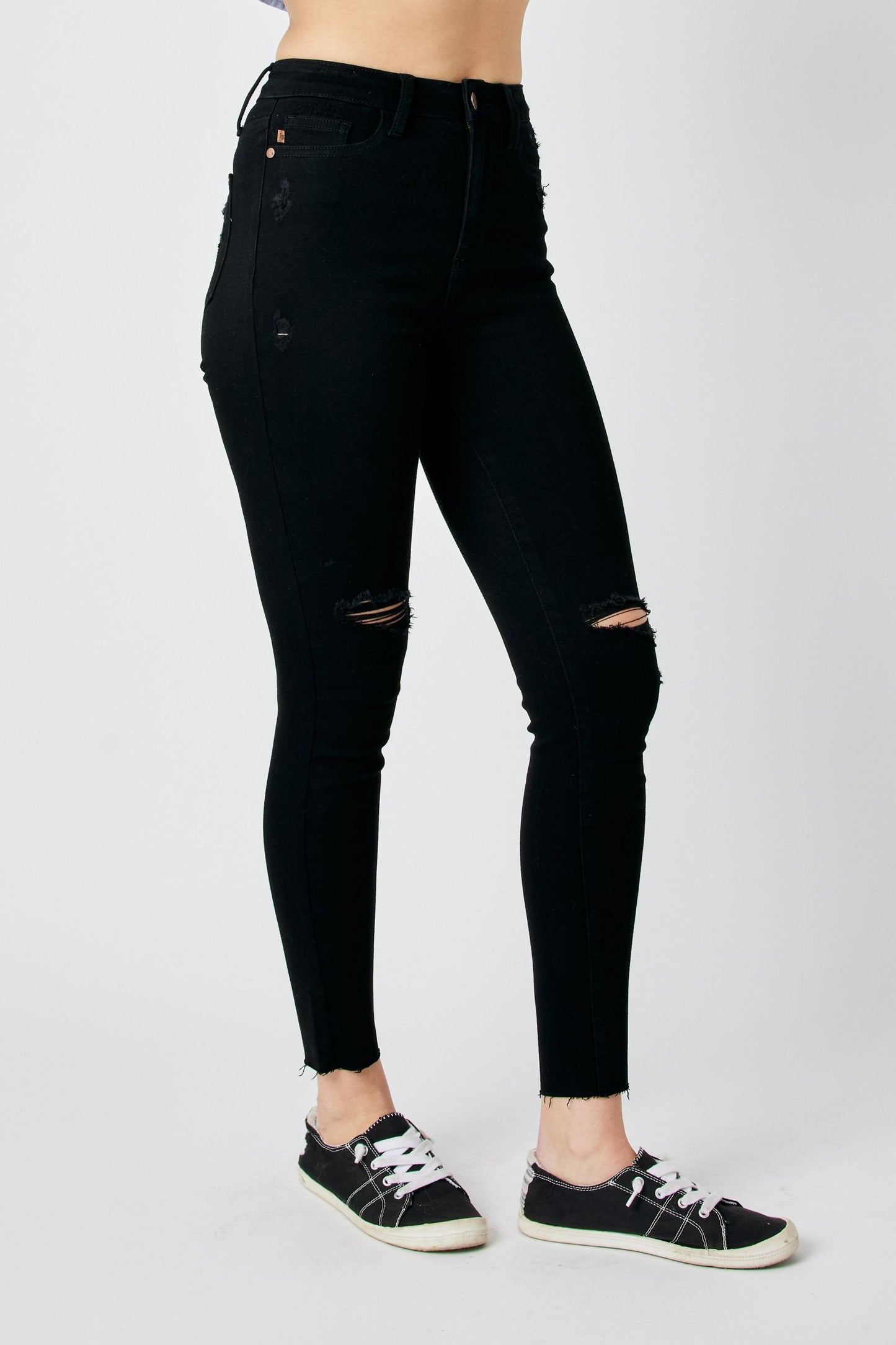 Judy Blue High Waist Distressed Raw Hem Skinny