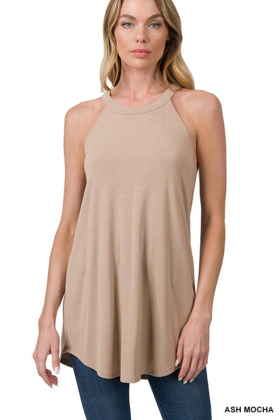 Zenana Halter Neck Tank - Ash Mocha (S-XL)