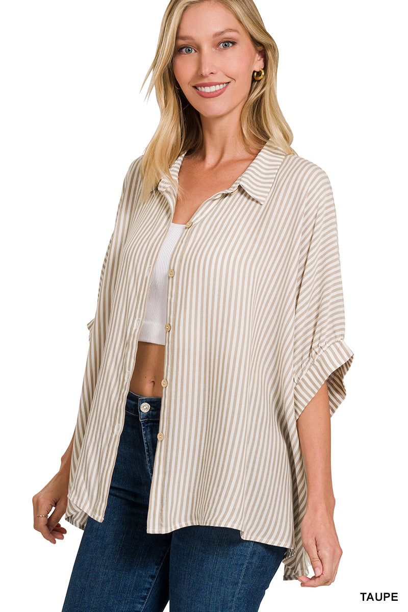 The Shelby Striped Button up top