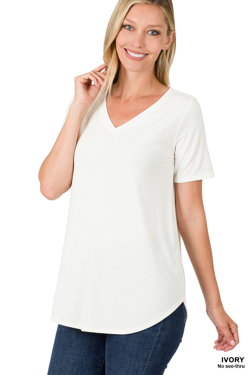 ZENANA soft short sleeve - White (Small-3X)