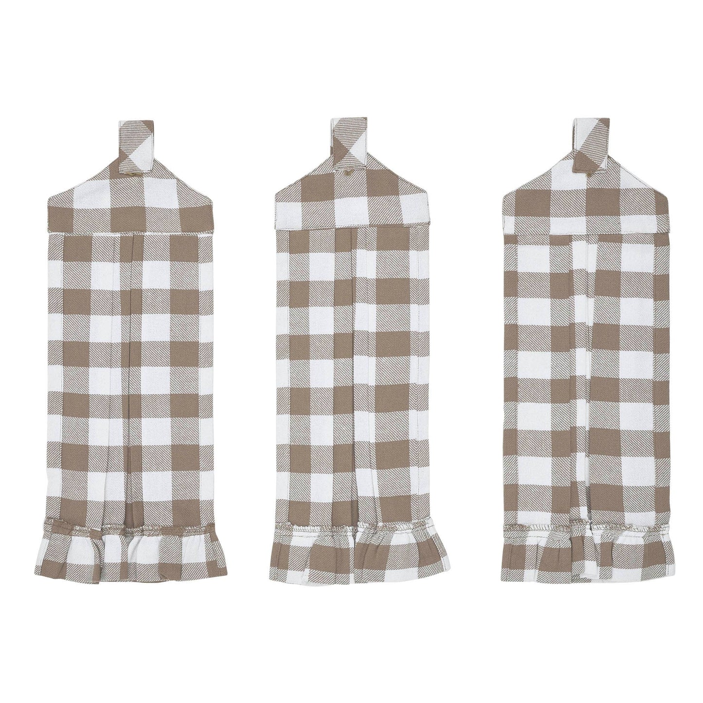 Annie Buffalo Check Portabella Button Loop Tea Towel