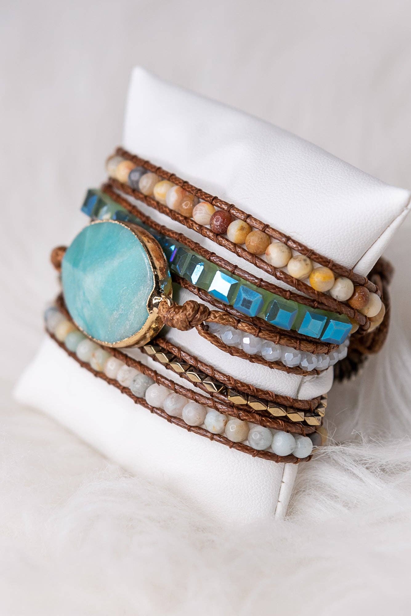 Kelly Wrap Bracelet: Amazonite
