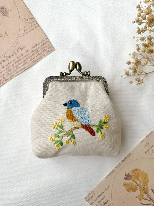Bird Embroidered  Coin Purse
