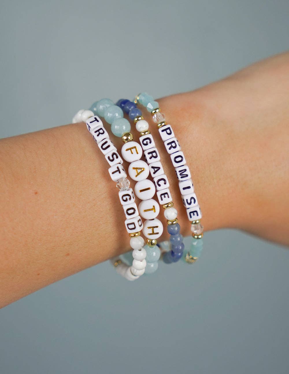 Trust God Letter Bracelet: Large