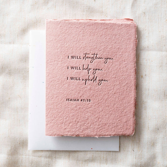 Strengthen You Help You | Religious Greeting Card: Blank on Back.