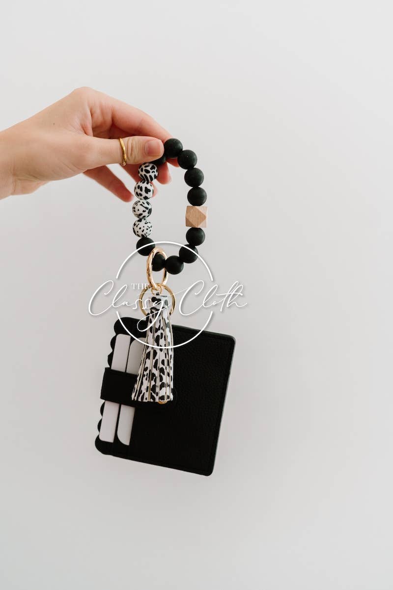 Wristlet Keychain Wallet - Black