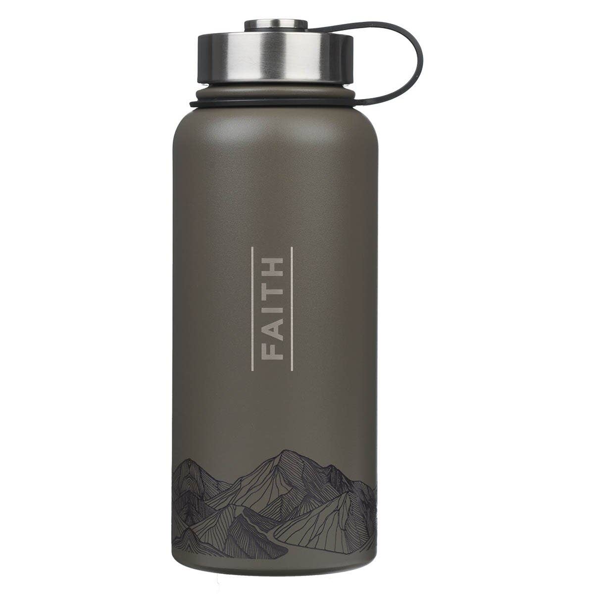 Water Bottle Brown Faith Mountains Matt. 17:20