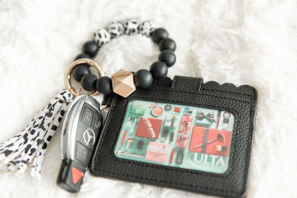 Wristlet Keychain Wallet - Black