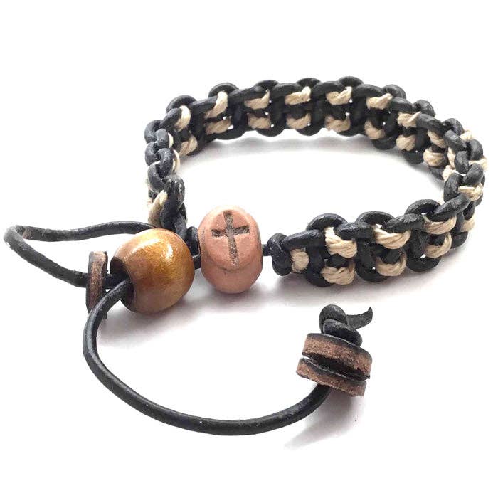 Cross Bead Macrame Bracelet