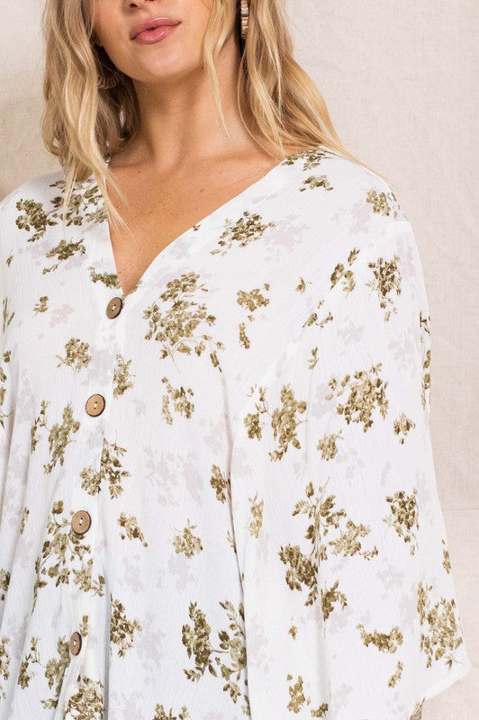 The Sicily Kimono Sleeve top (Olive)