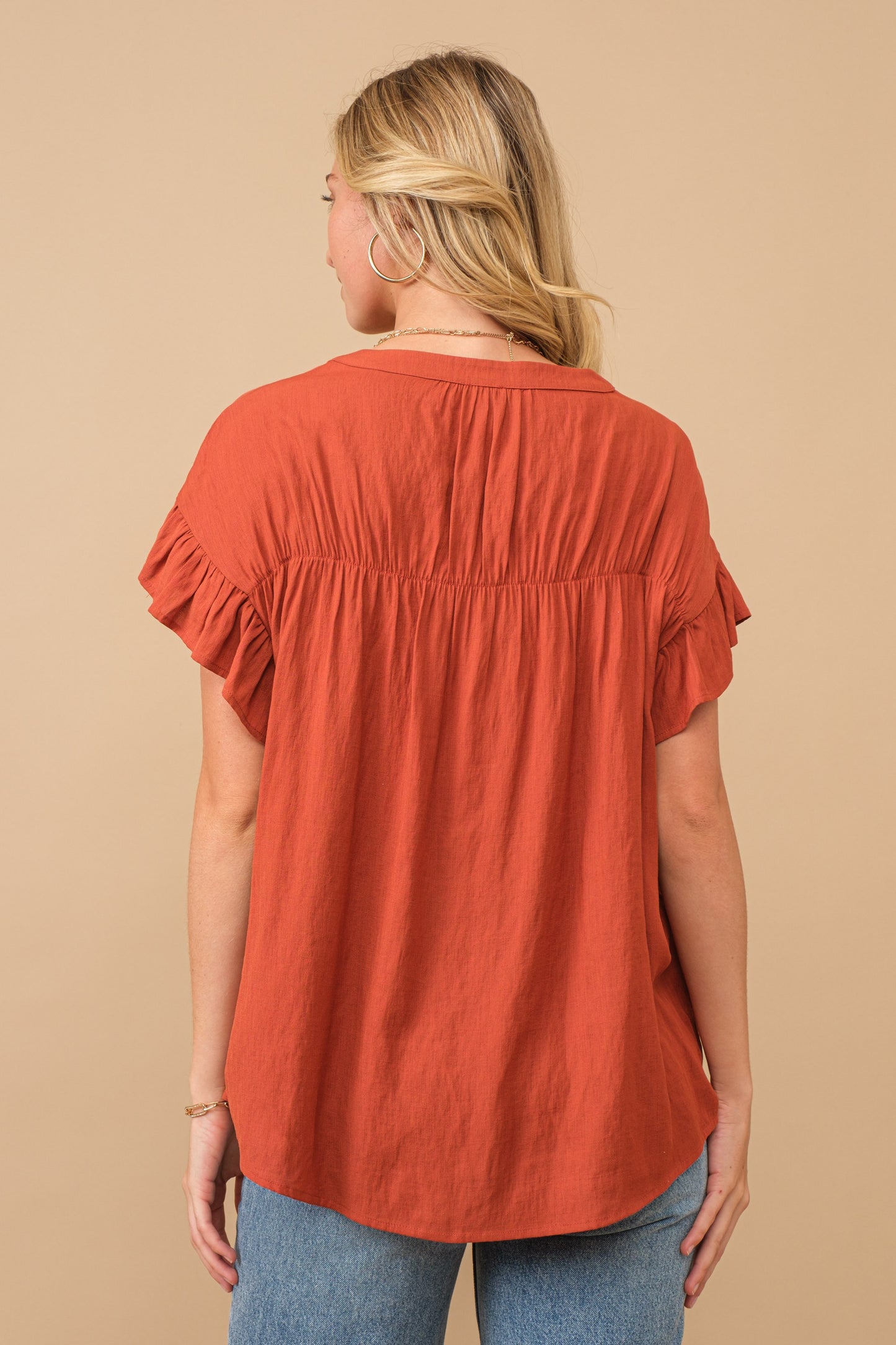 The Mia Boho Top: Rust (Small-3X)