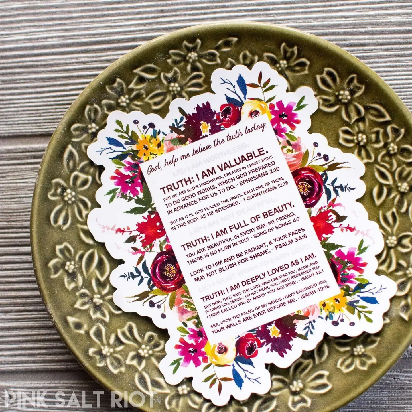 Biblical Affirmations Mirror Cling